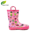 Cheap Best Quality Cate Fun Prints Rubber Rain Boots for Kids with Handle